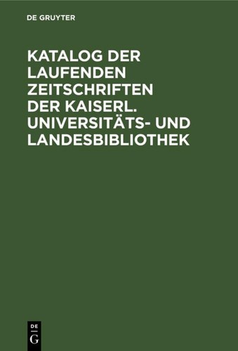 Katalog der laufenden