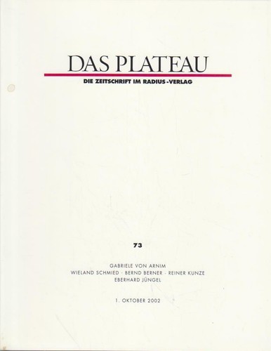 Das plateau die - das, zeitschrift