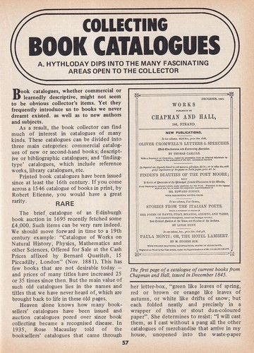 Collecting book catalogues - book,